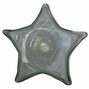 Swirled Light‎ Green Art Glass 10" Star